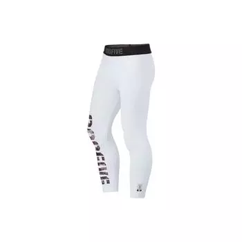 Li-Ning Компрессионные спортивные штаны Badfive с принтом букв, три четверти, мужские низы, стандартные, белые AUQT043-1 M