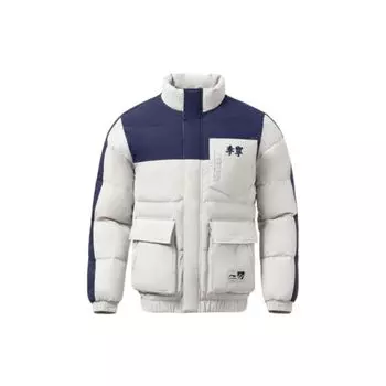 Li-Ning Короткая куртка-пуховик с вышитым логотипом, мужская верхняя одежда, белая AYMS263-1 L