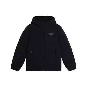 Короткая куртка-пуховик Li-Ning Wade Series с логотипом и принтом цвета хаки, мужская верхняя одежда, черная, AYMS145-1 S