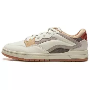 Li Ning Кожаные We I Pro S Удобные Универсальные Нескользящие Износостойкие Низкие Кроссовки для Скейтбординга Женские Кроссовки Бежевый Коричневый AEPU050-3 36