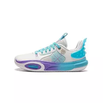 Li-Ning Кроссовки баскетбольные детские Young Cloud нескользящие амортизирующие легкие кроссовки для детей белые синие YKBT034-1 40