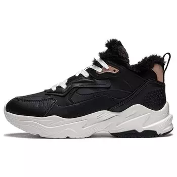 Li-Ning Кроссовки Defender Non-Slip Wear-Resistant Warm Mid-Top Running Shoes Women sneakers Black White AGLT128-1 35