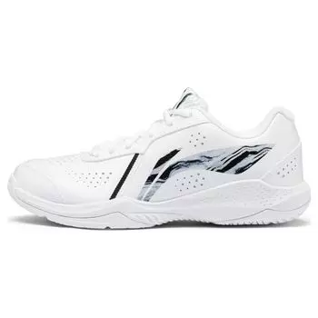 Li-Ning Кроссовки для бадминтона Thunder Series Lite Seamless Letter, прочные, нескользящие, с низким верхом, унисекс, белые AYTS020-7 36