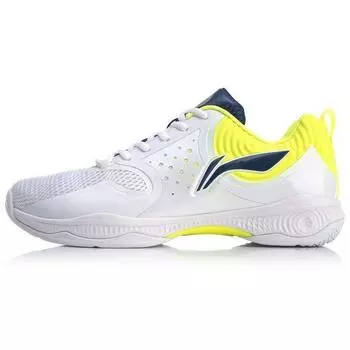 Li-Ning Кроссовки для бадминтона Warrior PU с низким верхом, амортизирующие, женские, белые, AYTQ011-4 44
