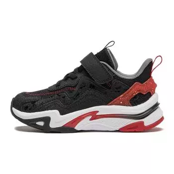 Li-Ning Кроссовки для бега Cloud V3 Kids с низким верхом, нескользящие, амортизирующие, износостойкие, детские, цвет черный, красный YKNU010-3 26