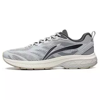 Li-Ning Кроссовки для бега Fuyiao Fabric Synthetic Leather Non-Slip Reathable Reathy Low Top Men sneakers Light-Smoke-Gray ARXT011-3 39