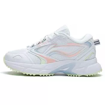 Li-Ning Кроссовки для бега из ткани Rebound, кожи, амортизирующие, нескользящие, износостойкие, дышащие, легкие, с низким верхом, женские кроссовки ARLS006-4 35