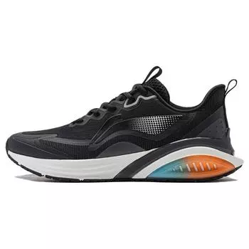 Li-Ning Кроссовки для бега Misty Cloud Fabric Shock Absorbing Low Top, мужские кроссовки, цвет черный, белый ARST059-5 41