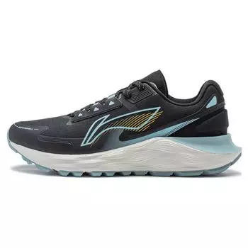 Li-Ning Кроссовки для бега Yufeng Fabric Shock Absorbing Non-Slip Wear-Stick с низким верхом для мужчин, черные, синие, ARST055-1 42