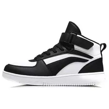 Li-Ning Кроссовки для скейтбординга Knight Series Mid-Top, мужские, черные, белые, AGCM163-6 40
