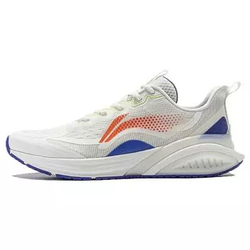 Li-Ning Кроссовки мужские с низким верхом и нескользящим износостойким узором Cloud Pattern, белые, синие, оранжевые, ARST059-4 41