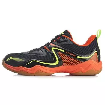 Li-Ning Кроссовки Sound Wave для бадминтона мужские черные оранжевые AYTQ017-3 41