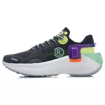 Li-Ning Кроссовки женские Youxia Essential Rebound Low-Top, черные, зеленые, фиолетовые, ARHR054-3 36