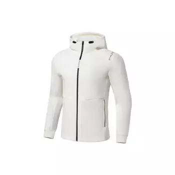 Li-Ning Куртка Fitness Series Letter Print ThreeD Cut с капюшоном и длинными рукавами, мужские куртки белого цвета AWDS093-6 XL