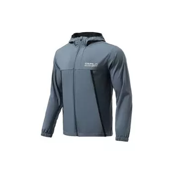 Li-Ning Куртка свободного кроя с капюшоном и буквенным узором 3D, мужская куртка цвета лайм-синего AFDR353-3 XXXL