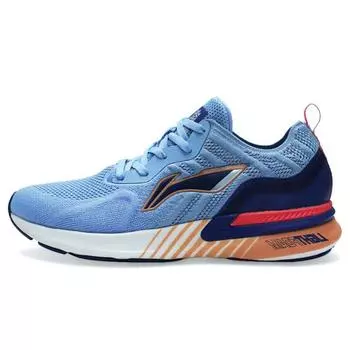 Li Ning Lan цельные тканые спортивные амортизирующие кроссовки с низким верхом для бега женские кроссовки синего цвета ARHP214-3 35