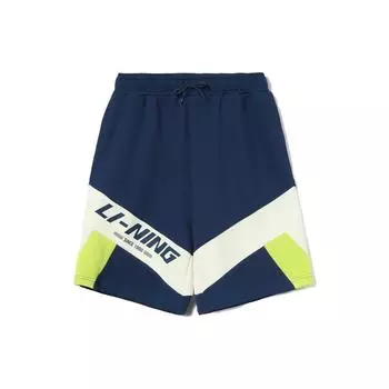 Li-Ning Large Logo Print Contrast Shorts Men Bottoms Navy AKSR569-3