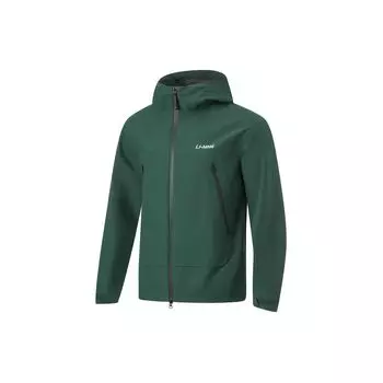 Li Ning Leaf Edge водонепроницаемая устойчивая к ультрафиолетовому излучению ветрозащитная дышащая однотонная куртка с капюшоном прямого кроя удобная мужская куртка AFDU689-2 XL