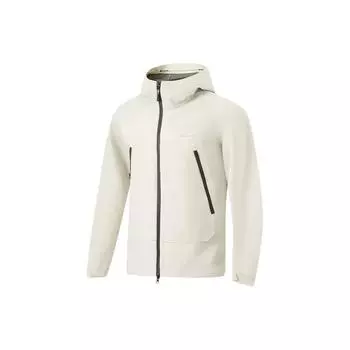 Li Ning Leaf Edge водостойкая защита от ультрафиолета ветрозащитная дышащая однотонная куртка с капюшоном прямого кроя удобная мужская куртка AFDU689-6 XL