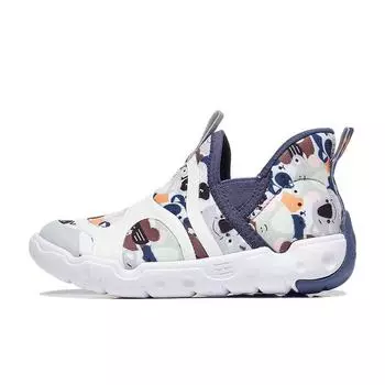 Li-Ning Легкая детская повседневная обувь Cloud Non-Slip Shock Absorbing Kids Shoes White Blue YKNT096-7 25