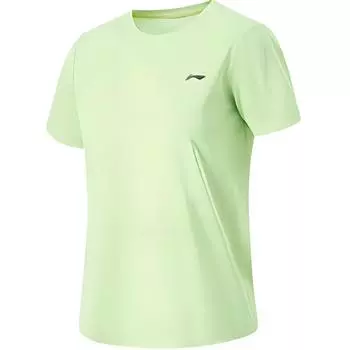 Li-Ning Легкая дышащая простая футболка с коротким рукавом женская топы светло-лимонно-желтая ATSU060-2 S