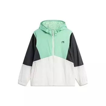Li-Ning Легкая повседневная солнцезащитная куртка из софтшелла UPF50+ Мужская верхняя одежда Холодно-зеленый молочно-белый AFDU363-4