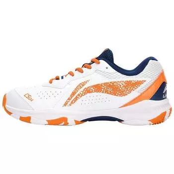 Li-Ning Легкие дышащие низкие кроссовки для бадминтона унисекс белые ледяно-оранжевые AYTS061-1 36