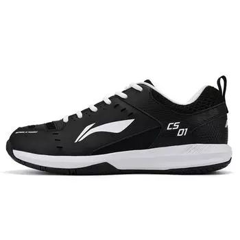 Li-Ning Легкие кроссовки для бадминтона из ткани и кожи Feather Series с нескользящей подошвой и износостойкостью, унисекс, черные AYTS034-3 37