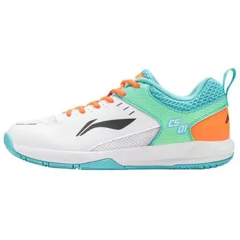 Li-Ning Легкие кроссовки Feather Series из ткани, кожи, прочные, дышащие, легкие, низкие, для бадминтона, унисекс, кроссовки белого и зеленого цвета AYTS034-1 43