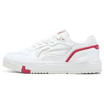 Li-Ning Легкие модные износостойкие дышащие низкие кроссовки для скейтбординга женские кроссовки белые красные AGCT010-1 36