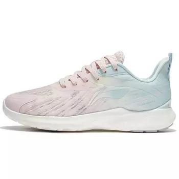 Li-Ning Легкие мягкие дышащие нескользящие кроссовки с низким верхом женские кроссовки розовые синие ARSU082-1 35