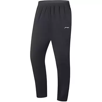 Li-Ning Легкие повседневные брюки средней посадки с эластичной резинкой на талии, мужские классические черные брюки AYKT885-1 4XL