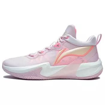 Li-Ning Легкие синтетические кожаные амортизирующие нескользящие прочные низкие баскетбольные кроссовки мужские розовые ABAS041-2 41