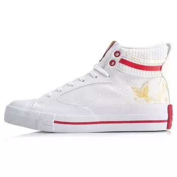 Li-Ning Легкие высокие женские кроссовки для скейтбординга, белые, красные AGCQ026-5 38