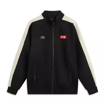 Li Ning Letter Color Block молния воротник стойка удобный дышащий кардиган свитшот мужской свитшот черный AFDUD09-1 M