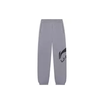 Li-Ning Повседневные брюки для бега с буквенным логотипом, мужские брюки серого цвета AKLSG51-4 M