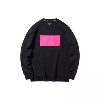 Li-Ning Letter Logo Printed Loose Casual Sweatshirt Men tops Black AWDQ191-1 M