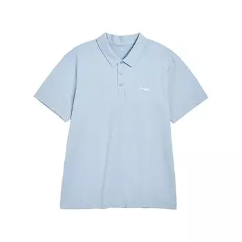 Li-Ning Letter Logo Printed Loose Comfortable Casual Early Spring Short Sleeve Polo Shirt Unisex polo shirts Sky-Blue APLV605-5 4XL