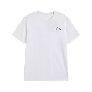 Li-Ning Letter Logo Printed Round Neck Loose Comfortable Casual Short Sleeve T-Shirt Unisex Tops White AHSVA55-2 4XL