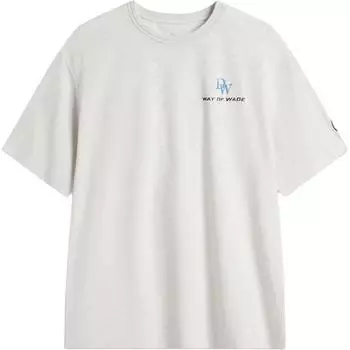 Li-Ning Letter Print Breathable Versatile Loose Short Sleeve T-Shirt Men Tops White Gray AHSV013-3 2XL