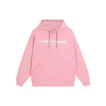 Li-Ning Свитшот с длинным рукавом и принтом букв, топы унисекс, нежно-розовый AWDS809-6 M