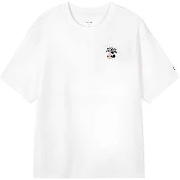 Li-Ning Letter Print Round Neck Loose Comfortable Versatile Short Sleeve T-Shirt Women Tops AHSVA30-1 L