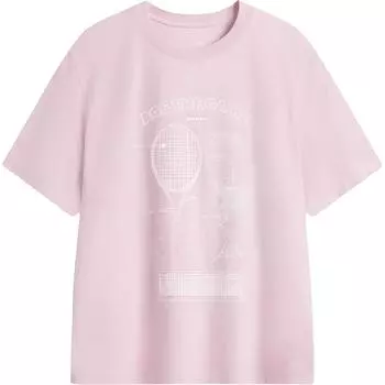 Li-Ning Letter Print Round Neck Pullover Comfortable Versatile Loose Short Sleeve T-Shirt Men Tops AHSV235-3 S