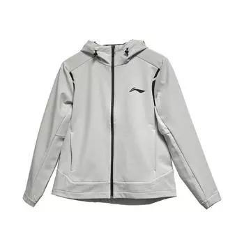 Li-Ning Letter Print Sports Casual Hooded Raglan Loose Zipper Jacket Men jackets Coin-Gray AFDUA71-2 S