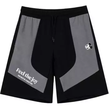 Li-Ning Letter Splicing Mid-Rise Drawstring Breathable Versatile Casual Shorts Men Shorts AKSV605-2 M