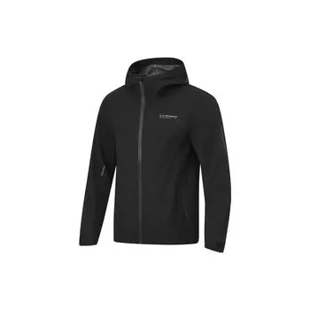 Li-Ning Lettuce Edge Water-Resistant Windbreaker With UV Protection Outdoor Hiking Jacket Men Outerwear Black AFDU839-1 S