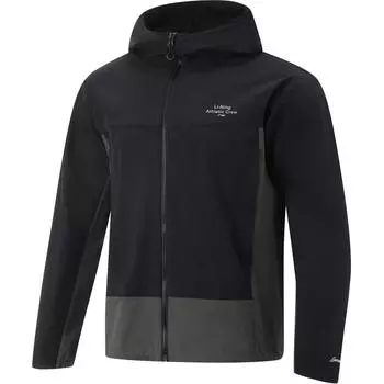 Li-Ning Lettuce Edge Water-Resistant Windbreaker With Zippered Hood Men Outerwear Black AFDU929-1 S