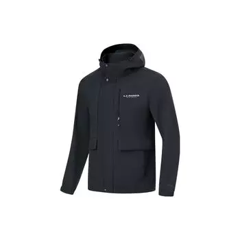 Li-Ning Lettuce Fitness Series Infrared Warmth Water-Resistant Letter Casual Hooded Cardigan Windbreaker Men outerwear Black AFDU885-2 XXL