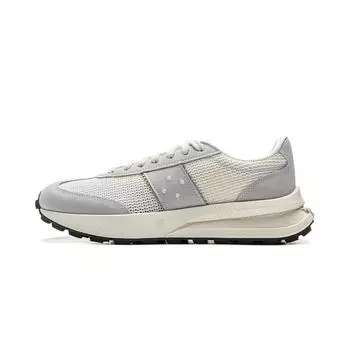 Li Ning Light Boat светоотражающие модные спортивные нескользящие прочные низкие повседневные туфли унисекс светло-серые AZGV055-2 37