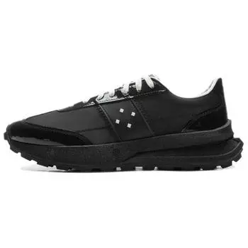 Li Ning Light Boat Trendy Retro Slip Non-Slip Durable Low Top Casual Shoes Unisex Casual Shoes Black AZGV073-1 36